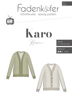 Papierschnittmuster - Herren Strickjacke Karo